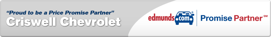 Edmunds price promise banner at Criswell Chevrolet of Gaithersburg